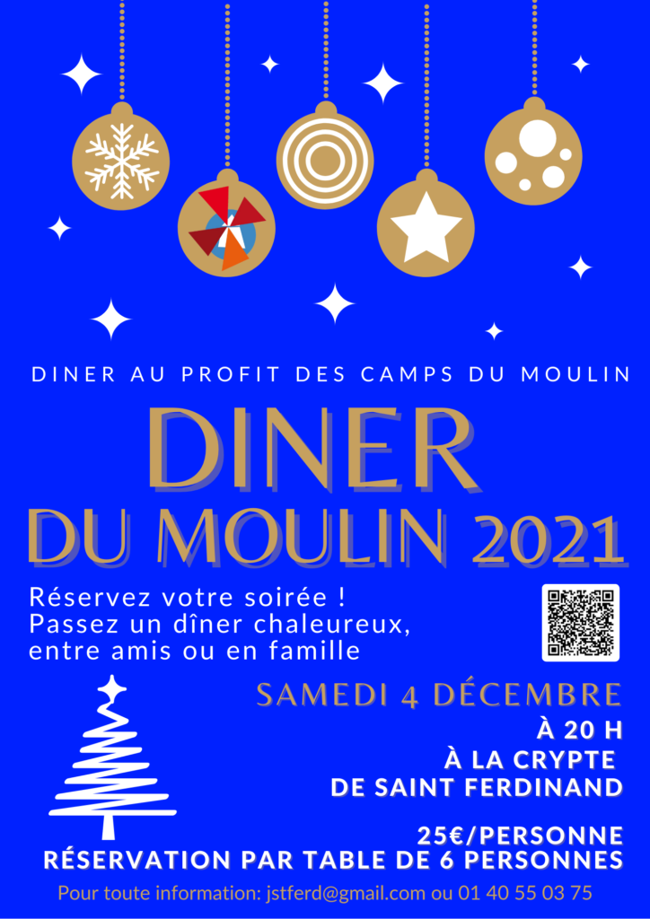 Pour vosu inscrire, c'est par ici https://www.helloasso.com/associations/jeunes-des-ternes/evenements/diner-du-moulin-2021